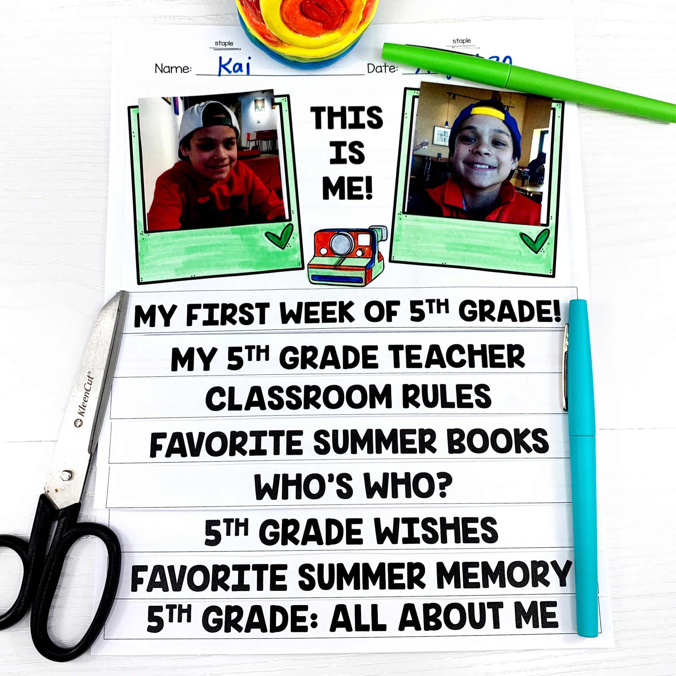First Week of School Activities for 5th Grade with Digital Option: Back to School Activities PREVIEW