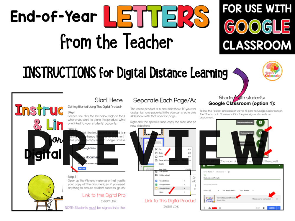 End of Year Letters to Students and Parents with COVID-19 2020 Letter Option PREVIEW