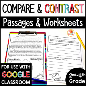 Compare and Contrast Activities and Worksheets with Digital Distance Learning Option