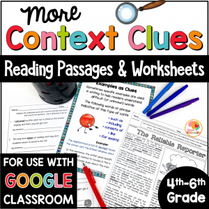 Context Clues Passages for 4th to 6th Grade with Digital Option COVER
