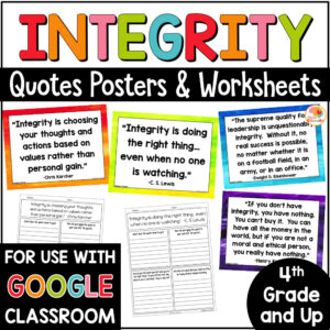 Integrity Quotes Posters and Activities COVER