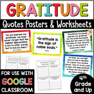 Gratitude Quotes Posters and Activities COVER