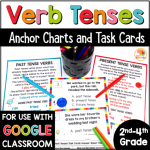 Verb Tenses Task Cards and Anchor Charts COVER