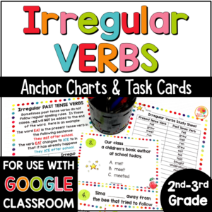 Irregular Verbs Task Cards and Anchor Charts COVER