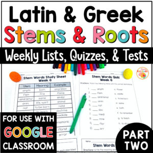 Latin and Greek Stems and Roots UNIT TWO COVER