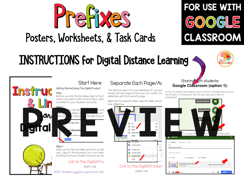 Prefixes Posters, Task Cards, and Activities PREVIEW