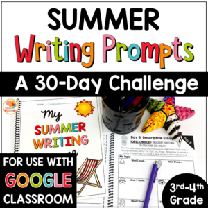 Summer Writing Prompts Journal for 3rd and 4th Grade with Digital Option COVER