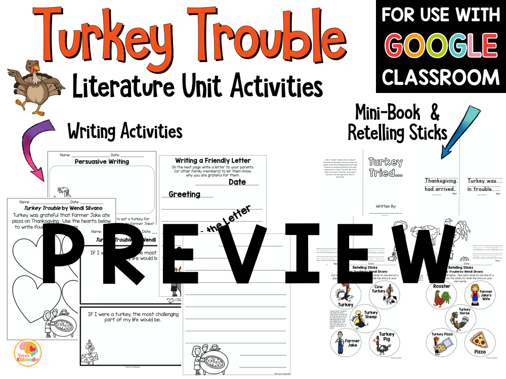 Turkey Trouble Activities PREVIEW
