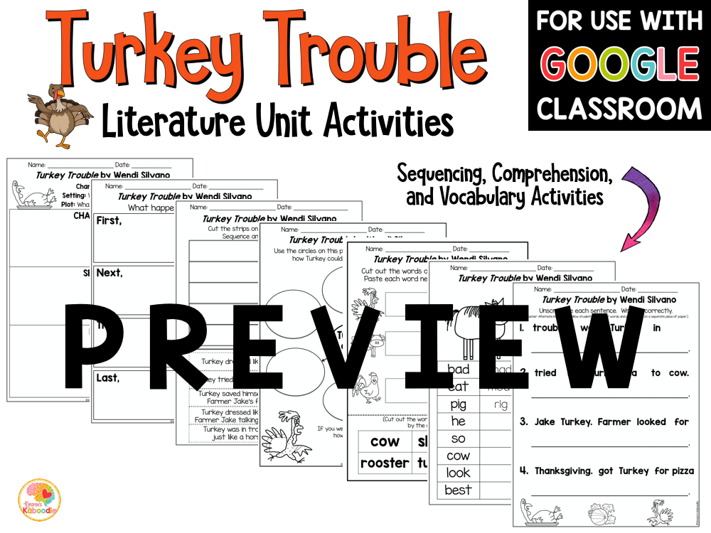 Turkey Trouble Activities PREVIEW