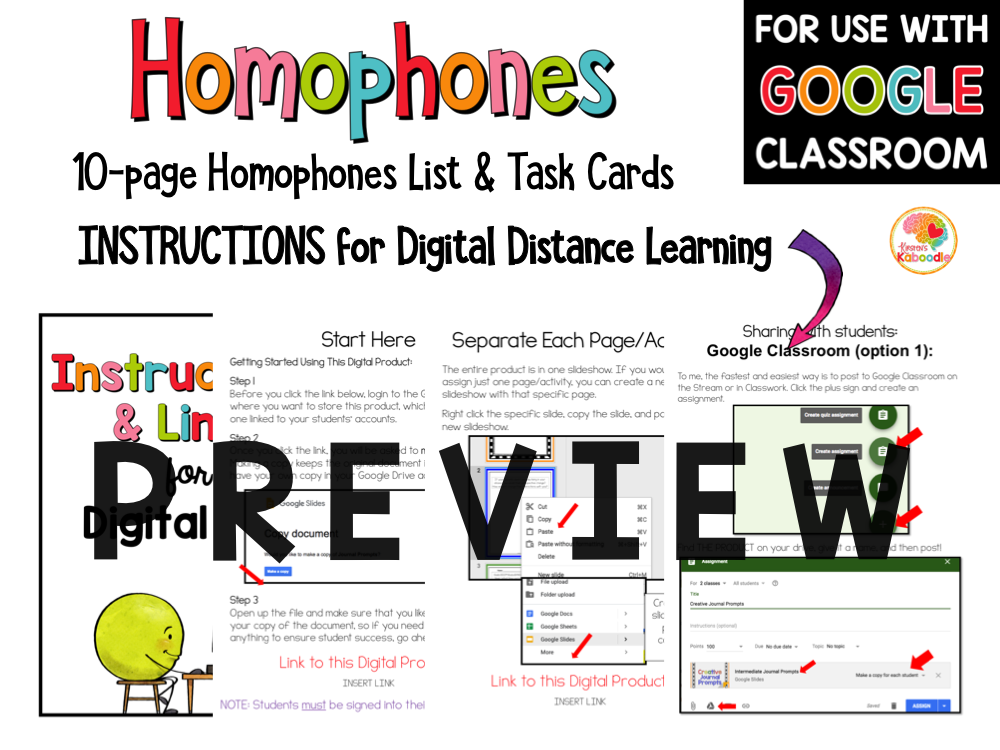 Homophones Activities, Task Cards, and Lists for Upper Grades with Digital Option in Google PREVIEW