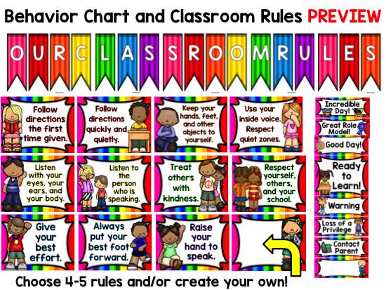 Our Rules Chart Color Your Classroom 