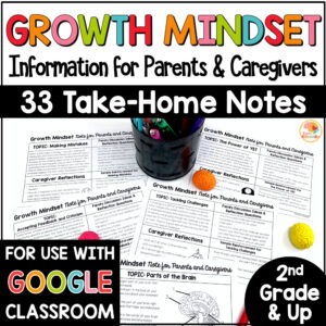 Growth Mindset Information for Parents and Caregivers Take Home Notes COVER