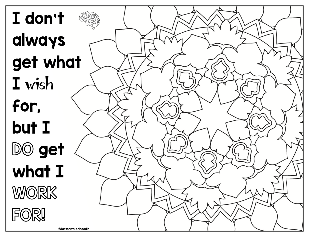 Growth Mindset Coloring Pages - Affirmations for Upper Grades
