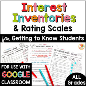 Getting to Know You Activities Interest Inventories and Rating Scales COVER