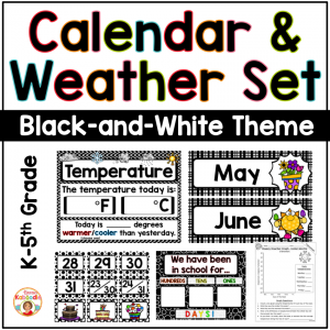 Calendar and Weather Set - Black and White Theme