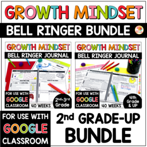 Growth Mindset Bell Ringer Journal BUNDLE for 2nd Grade and UP COVER
