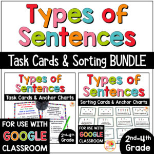Types of Sentences Activities BUNDLE COVER
